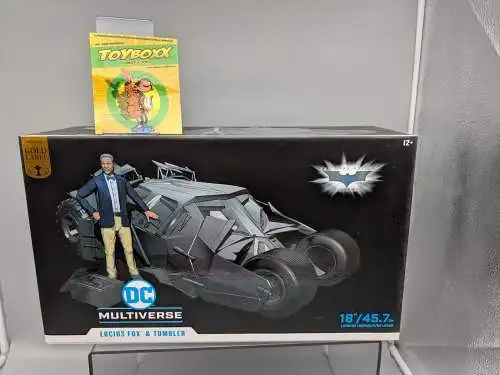 DC Multiverse Tumbler with Lucuis Fox The Dark Knight Gold Label McFarlane 2A