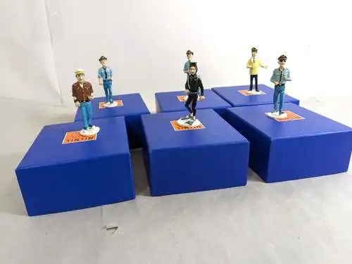 TIM & STRUPPI Tintin Metall Figuren Set Carte de Voeux 1972 Serie 12 Moulinsart