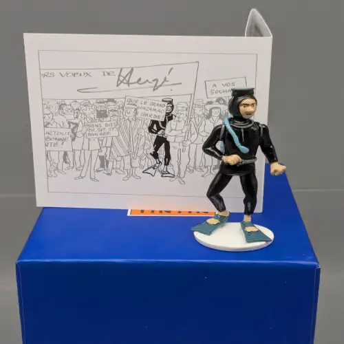 TIM  STRUPPI Tintin Homme Grenouille Carte de Voeux ´72 Ser. 12 Moulinsart 46542