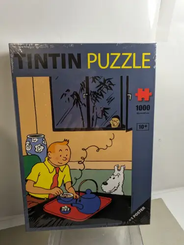 TIM & STRUPPI Tintin Puzzle  Tim trinkt Tee  + Poster 1000 Teile 81557