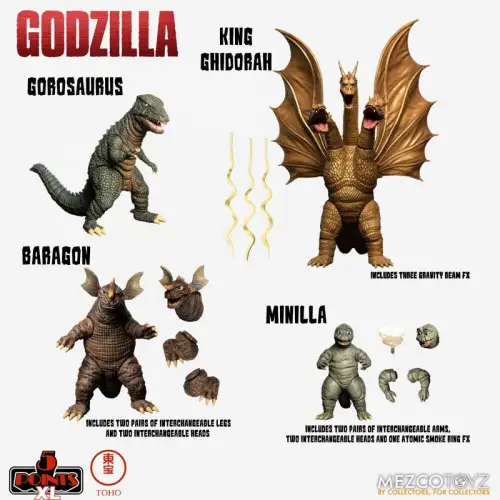 Godzilla: Frankenstein + Monster  5 Points XL Deluxe Box Set Round 2  MEZCO OBC