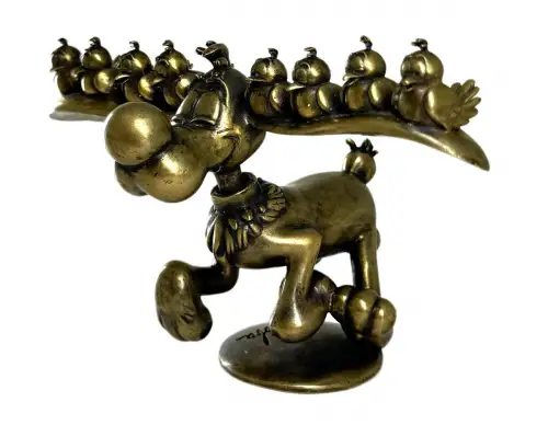 Pixi 5509 Boule & Bill Bill mit Vögel Bronze Figur 10/18cm  limitiert / 65 Stück