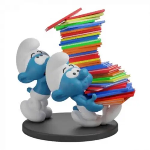 Schlümpfe mit Bücherstapel Kunstharz Figur Statue Collectoys 20cm