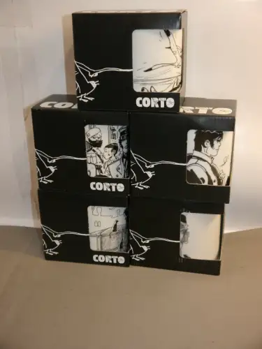 Corto Maltese Set 5 x Tassen Portrait  Porzellan Tasse  Kaffeebecher