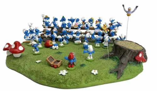 DIE SCHLÜMPFE  Familienfoto der Schlümpfe Schlumpf  PIXI 6487    Metall Figur