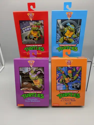 Neca Teenage Mutant Ninja Turtles (Cartoon ) 4er Set Leonardo Raphael VHS  1D