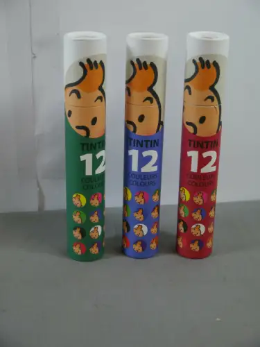 TIM STRUPPI Tintin 36 x  Bundstifte 3 X Stiftebox rot blau grün a´12 Stifte 