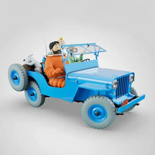 TIM & STRUPPI Tintin Jeep blau lim. 777 Expl. aus Reiseziel Mond  44300  1/8