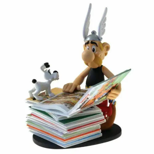 Asterix & OBELIX Asterix mit Bücherstapel Kunstharz Figur Statue PLASTOY 23cm  