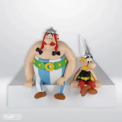 Asterix & Obelix sitzend Kantenhocker PLASTOY 13 cm