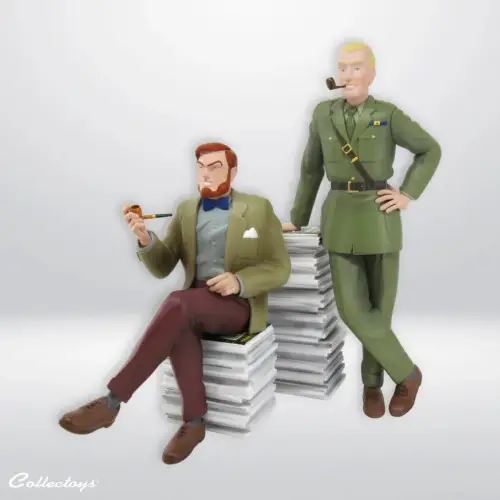Blake und Mortimer Bücherstapel Kunstharz Figur Statue Collectoys 25cm