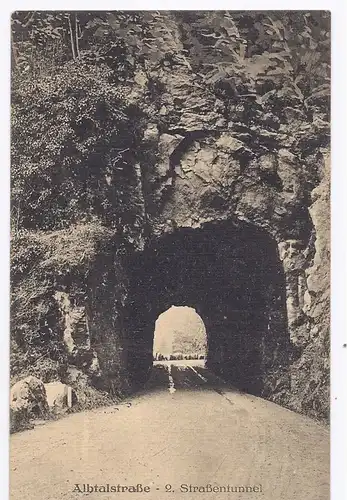 AK von 1918 mit dem 2. Straßentunnel der Albtalstraße
