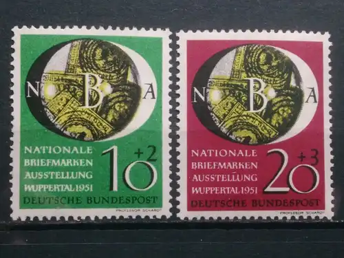 BRD Briefmarken Austellung Wuppertal Mi-Nr.141-142 ** Postfrisch