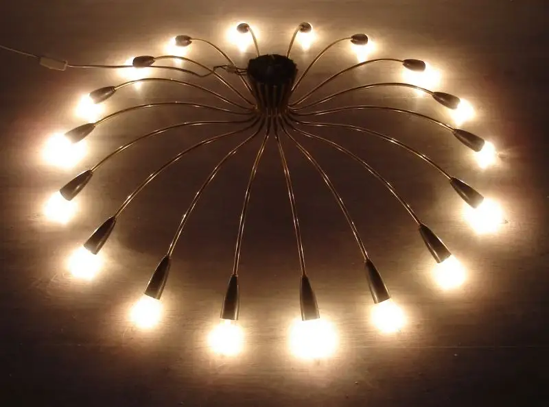 50er 60er XXL Spinnen Sputnik Kronleuchter Atomic Space Age Deckenlampe 18-flammig, Mid Century Modern 2