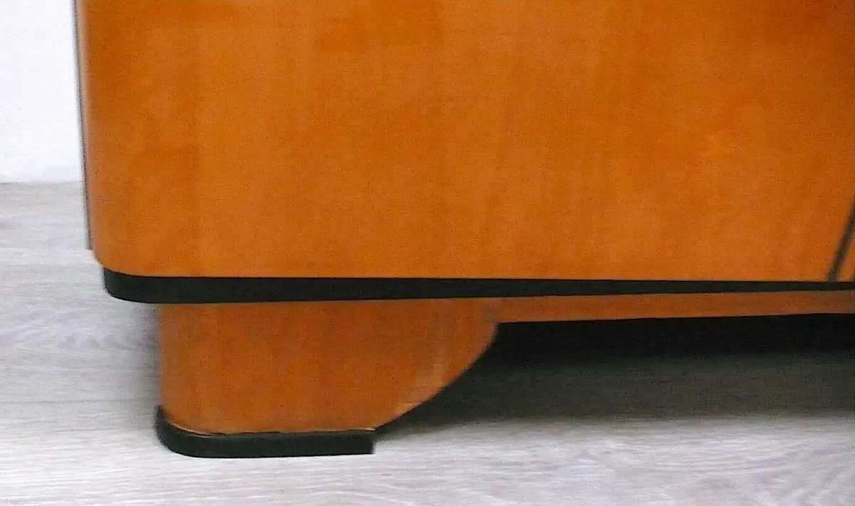 50er 60er Vertiko Sideboard Wäscheschrank 2-türig, Esche Hochglanz Mid Century Modern 5