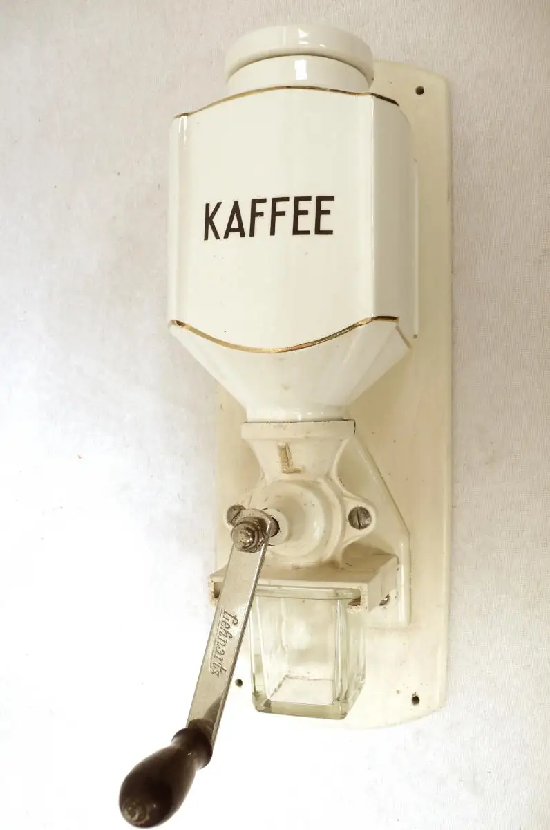 1940er Lehnartz Wand Kaffeemühle mit Roesler Porzellan Container  Made in Germany, コーヒーグラインダー, 커피 빻는 기구  0