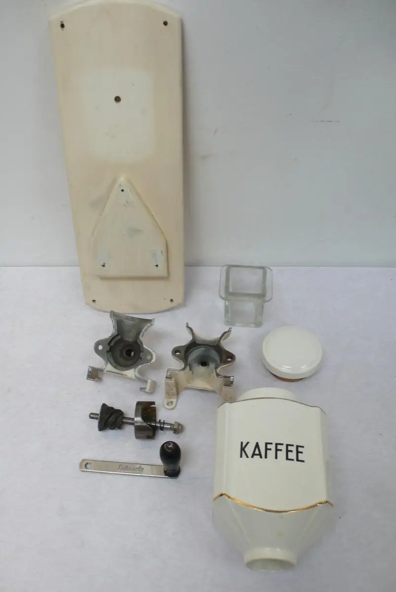 1940er Lehnartz Wand Kaffeemühle mit Roesler Porzellan Container  Made in Germany, コーヒーグラインダー, 커피 빻는 기구  9