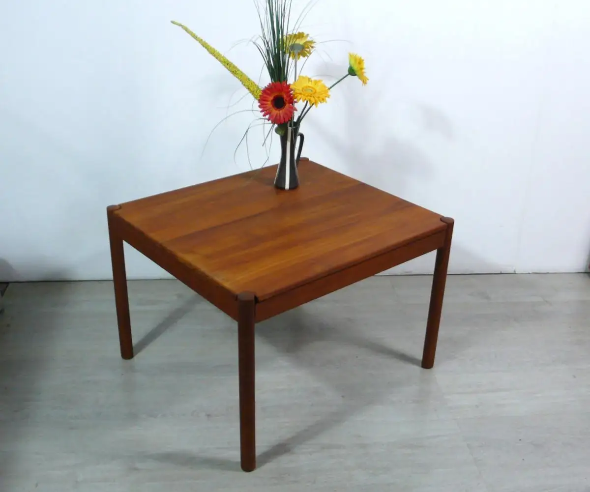 60er Teak Couchtisch Beistelltisch mit Wendeplatte von Magnus Olesen Dänemark, Danish Modern / Mid Century Modern 0