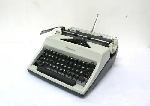 Schreibmaschine Olympia SM 8 mit Koffer 1968, Dunkel + Hellgrau, sehr gute Funktion, Made in Germany Typewriter