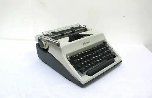 Schreibmaschine Olympia SM 8 mit Koffer 1968, Dunkel + Hellgrau, sehr gute Funktion, Made in Germany Typewriter