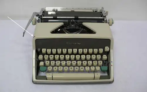 Schreibmaschine Olympia SM 7 mit Koffer 1964, Grau + Grün, sehr gute Funktion, Made in Germany Typewriter