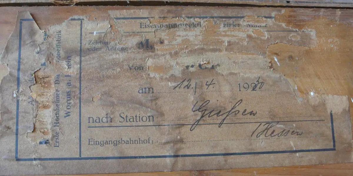 Dielenschrank Kleiderschrank Weichholz 2 Türen von 1930, in Shabby Mint + Weiß 7
