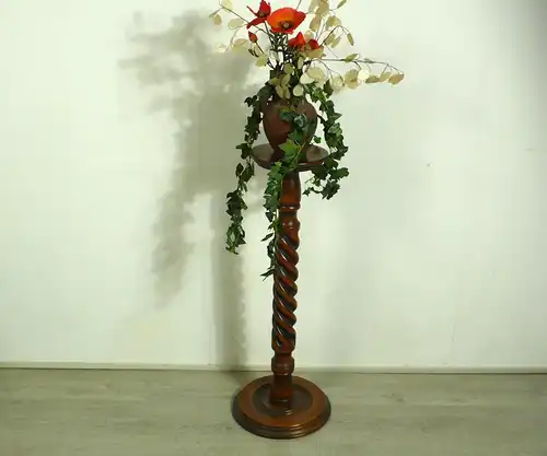 Antike Holzsäule Blumensäule gedrechselt um 1900