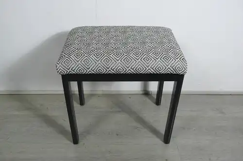 2 Hocker / Tritthocker 50er Dunkelgrau + Schwarz-Weiß Polster, 50er 60er