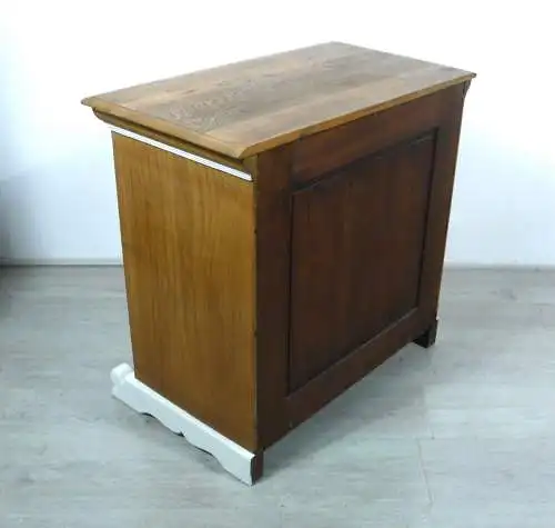 Antiker Beistellschrank, Flurschrank, Sideboard, TV-Schrank, Eiche Natur + Antik Weiß, um 1870 Historismus