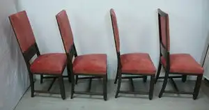 Set mit 6 Esszimmerstühlen Historismus Ära um 1870, mit neuer Polsterung