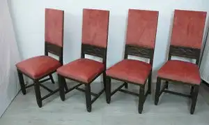 Set mit 6 Esszimmerstühlen Historismus Ära um 1870, mit neuer Polsterung