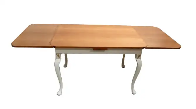 Esstisch Chippendale Stil ausziehbar Eiche Natur + Weiß, Vintage, 60er 70er  5