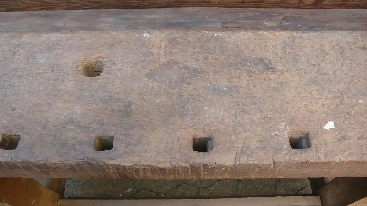 Werkbank Schreiner sehr alt Eiche Vollholz, als Anrichte, Kochinsel, Hausbar ? 3