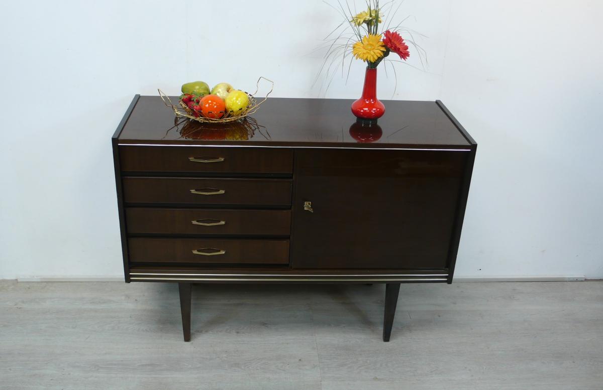 60er 70er Nussbaum Sideboard Kommode Vintage Mid store Century