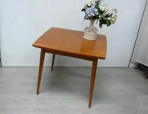 60er 70er Teak Esstisch klein quadratisch, rechteckig ausziehbar, Danish Modern, Mid Century Modern