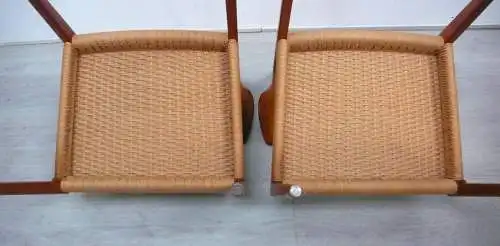 Teak Stühle Set mit 2 Modell 55, designed von Niels Otto Møller, JLM Møllers Dänemark, Danish Modern, Mid Century Modern