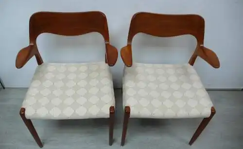 Teak Stühle Set mit 2 Modell 55, designed von Niels Otto Møller, JLM Møllers Dänemark, Danish Modern, Mid Century Modern