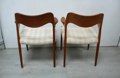 Teak Stühle Set mit 2 Modell 55, designed von Niels Otto Møller, JLM Møllers Dänemark, Danish Modern, Mid Century Modern