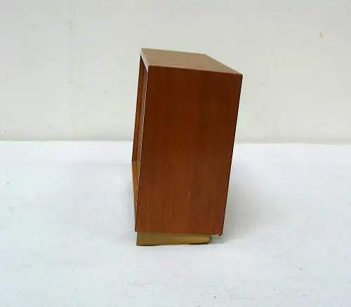 60er Junghans ATO-MAT Tischuhr Teak Gehäuse auf Messingrahmen Mid Century Modern