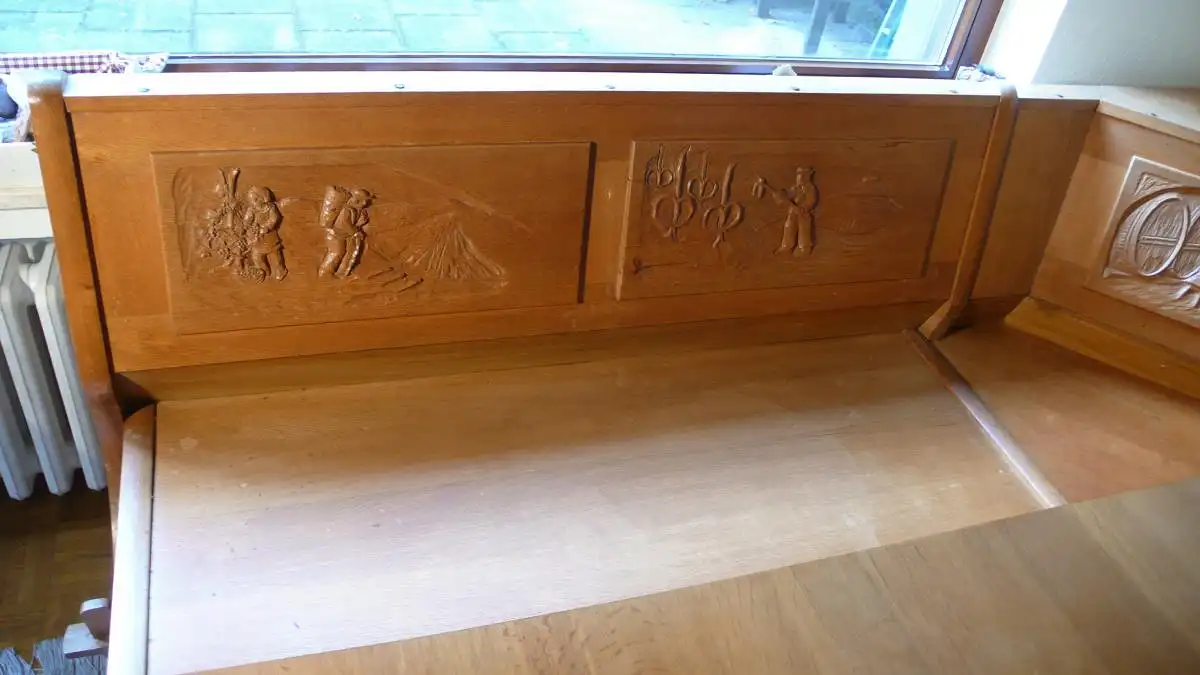Großer Landhaustisch + Eckbank + 3 Stühle, Eiche Natur hell, aus Mayschoß Ahrtal, Handarbeit 3