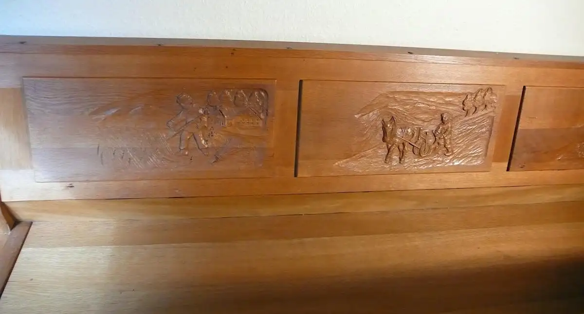 Großer Landhaustisch + Eckbank + 3 Stühle, Eiche Natur hell, aus Mayschoß Ahrtal, Handarbeit 5