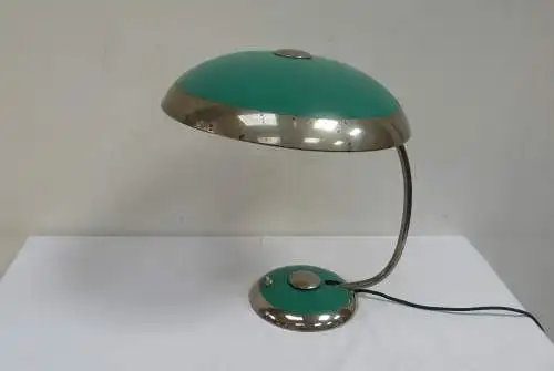 HELO Tischlampe, UFO Parasol Tisch Lampe in Grün und Chrom, 50er, Mid Century Modern