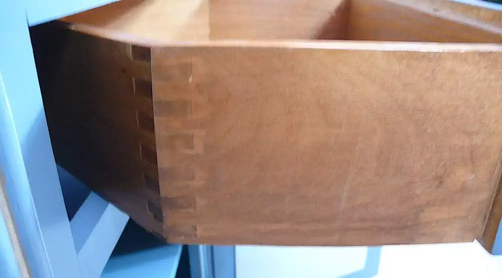 Alter Eckschrank + Hängevitrine 2er Set Meerschaumblau Antik Stil 3