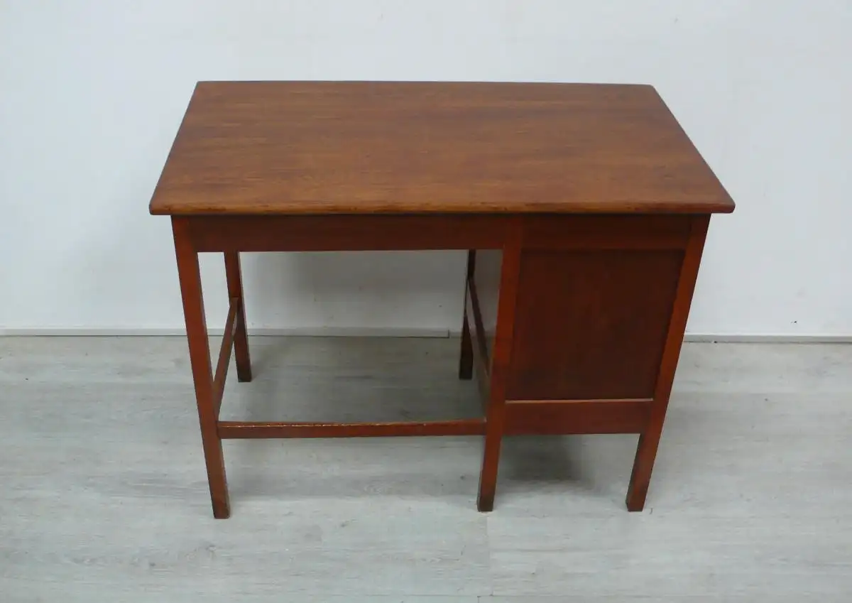 Alter kleiner Schreibtisch 40er 50er mit Rolladentüre, Vollholz 6