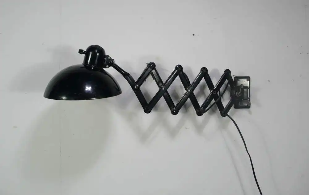 Kaiser Idell Scherenlampe original Wandlampe Werkstattlampe Schwarz 30er 0