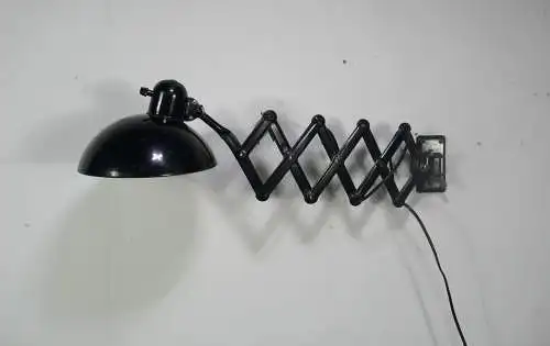 Kaiser Idell Scherenlampe original Wandlampe Werkstattlampe Schwarz 30er