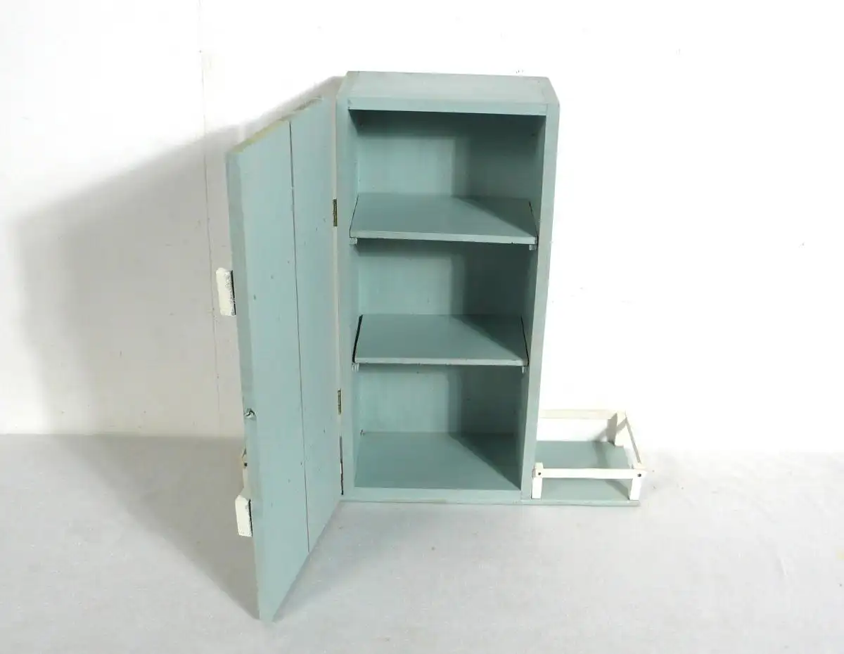 Gewürzschrank Badezimmerschrank Hängeschrank 1 Türe 2 Ablagen, Holz, Mint-Weiß 2