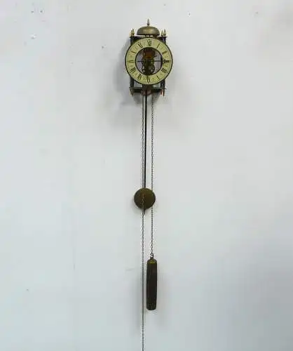 Hermle Skelett Wanduhr Pendeluhr mit Gewicht, Manuelle Wanduhr, Antik Stil, Sammlerstück, Hermle Schwarzwald