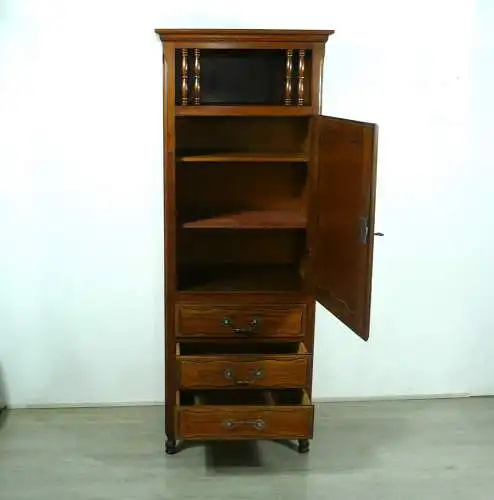 Antiker Schrank Schmales Buffet Barschrank Eiche Vollholz Jugendstil um 1910