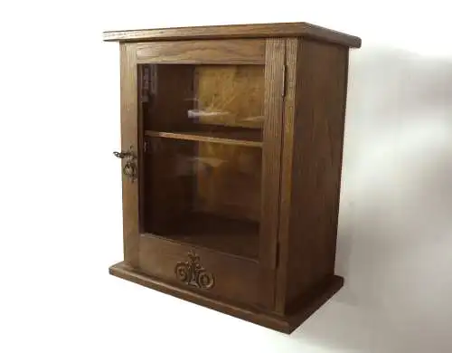 Jugendstil Medizinschrank Apothekerschrank Hängeschrank 1 Türe, Eiche dunkel, um 1900